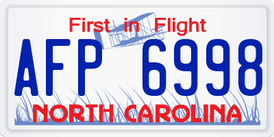 NC license plate AFP6998