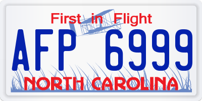 NC license plate AFP6999