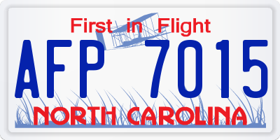 NC license plate AFP7015