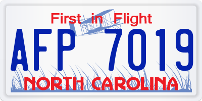 NC license plate AFP7019