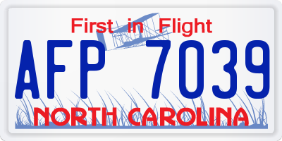 NC license plate AFP7039