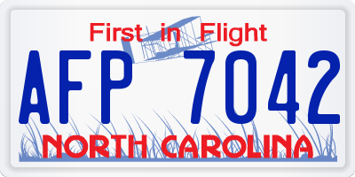 NC license plate AFP7042