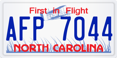 NC license plate AFP7044