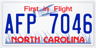 NC license plate AFP7046