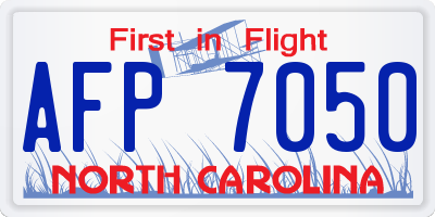 NC license plate AFP7050