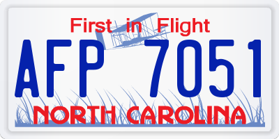 NC license plate AFP7051