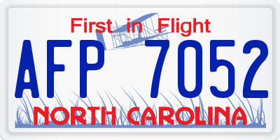 NC license plate AFP7052