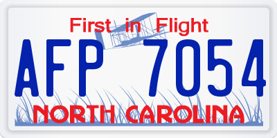 NC license plate AFP7054
