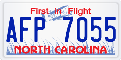 NC license plate AFP7055