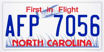 NC license plate AFP7056