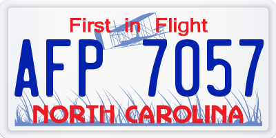 NC license plate AFP7057