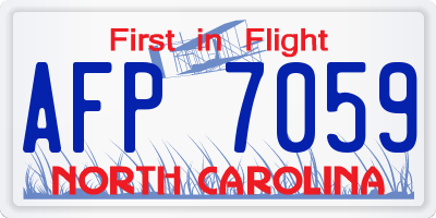NC license plate AFP7059