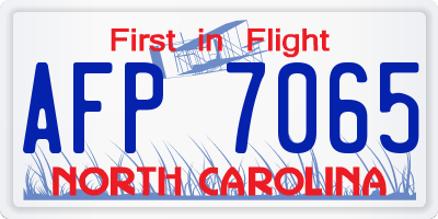 NC license plate AFP7065