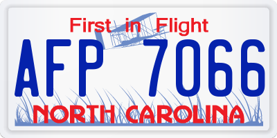 NC license plate AFP7066