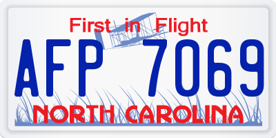 NC license plate AFP7069