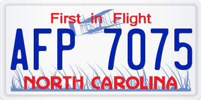 NC license plate AFP7075