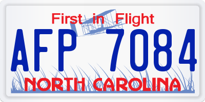 NC license plate AFP7084