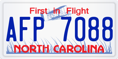 NC license plate AFP7088