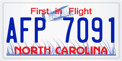 NC license plate AFP7091