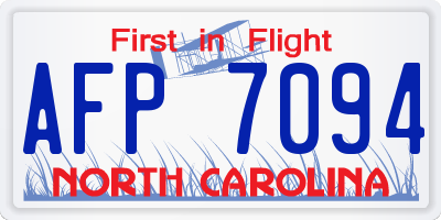 NC license plate AFP7094
