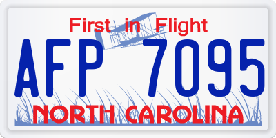 NC license plate AFP7095
