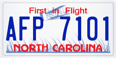 NC license plate AFP7101