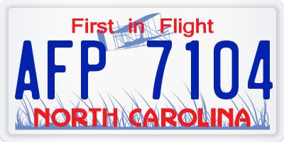 NC license plate AFP7104
