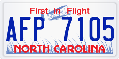 NC license plate AFP7105