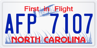 NC license plate AFP7107