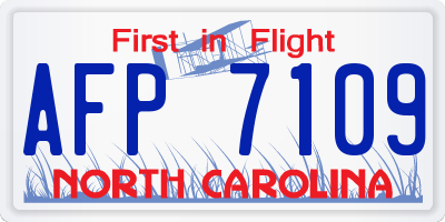 NC license plate AFP7109