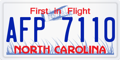 NC license plate AFP7110