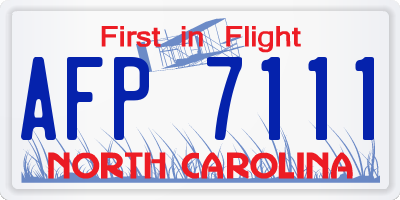 NC license plate AFP7111