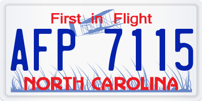 NC license plate AFP7115