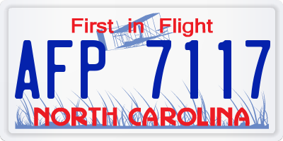 NC license plate AFP7117