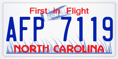 NC license plate AFP7119