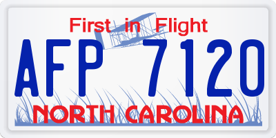 NC license plate AFP7120