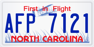NC license plate AFP7121