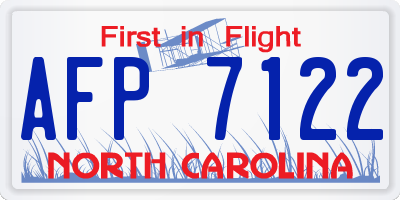 NC license plate AFP7122