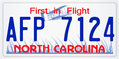 NC license plate AFP7124