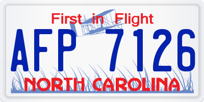 NC license plate AFP7126