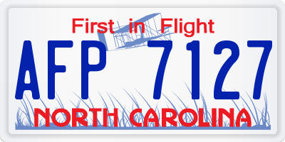 NC license plate AFP7127