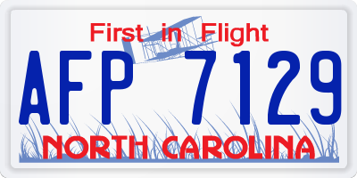 NC license plate AFP7129