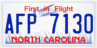 NC license plate AFP7130