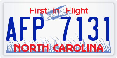 NC license plate AFP7131