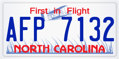 NC license plate AFP7132