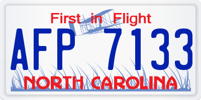 NC license plate AFP7133