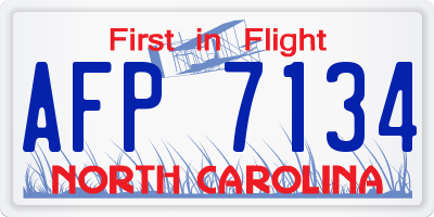 NC license plate AFP7134