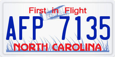 NC license plate AFP7135