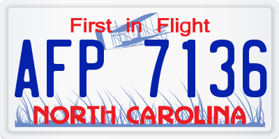NC license plate AFP7136