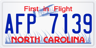 NC license plate AFP7139